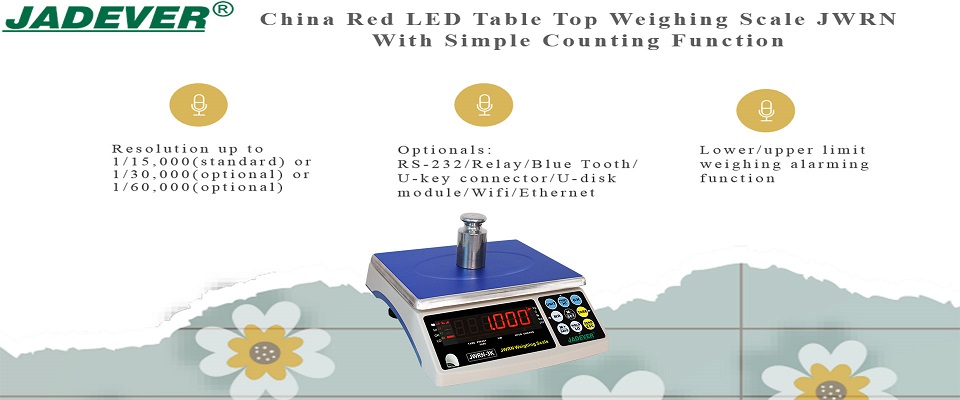 Balança de pesagem de mesa de LED vermelho China JWRN com função de contagem simples