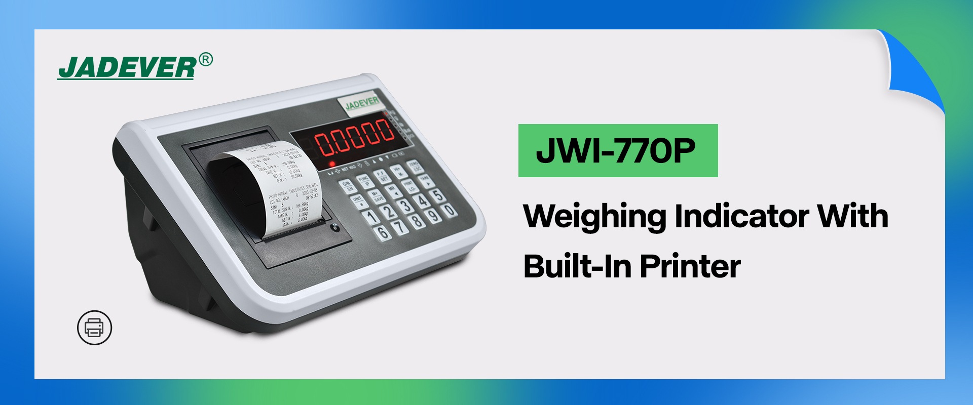 Indicador de pesagem de impressão integrado JADEVER JWI-770P torna o gerenciamento de pesagem um passo à frente