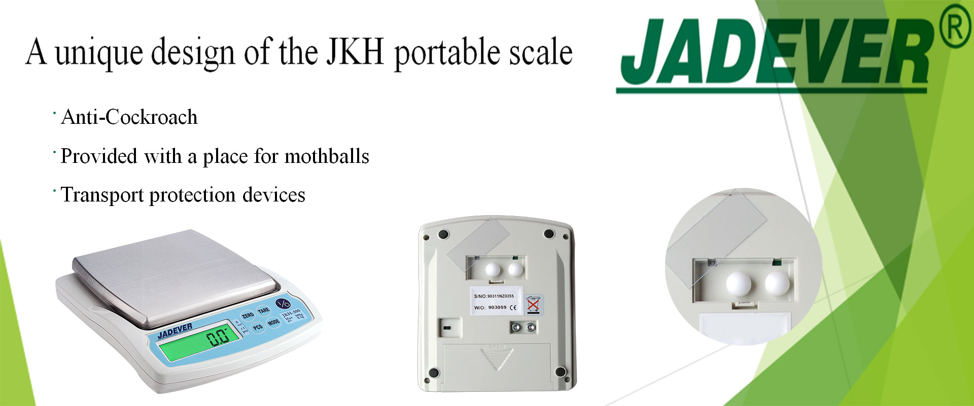 Um design exclusivo da balança portátil JKH
