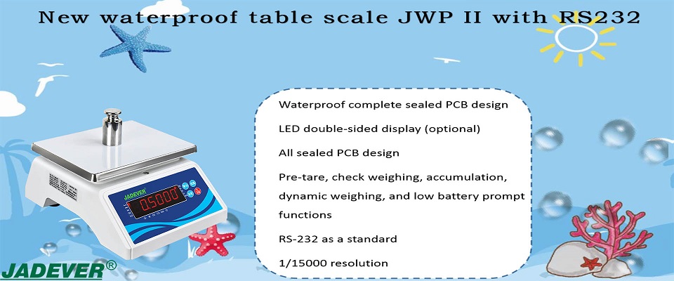 Jadever nova balança de mesa à prova d'água JWP II com RS232