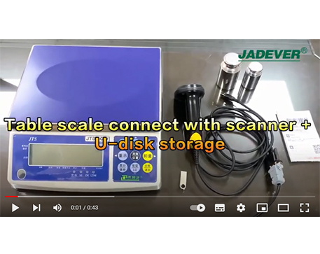 Jadever escala de mesa JWQ Salvar dados de peso em U-Disco com código de barras scanner