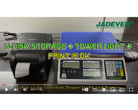  Jadever contando escala com USB Disco, luz da torre & Imprimir se ok
